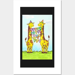 Giraffe Happy Birthday to You Posters and Art